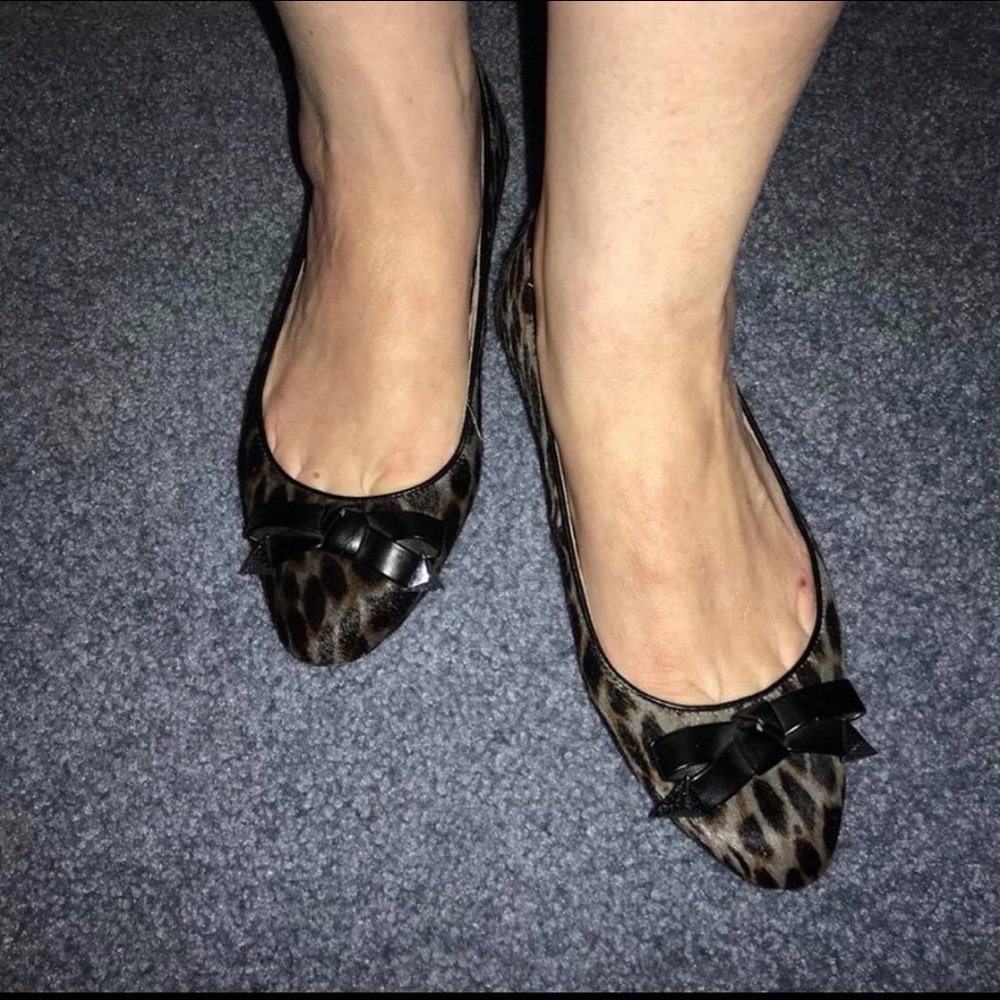 Pony Hair Leopard Print Flats - Picture 2 of 8